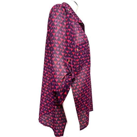 A.N.A. A New Approach Black Red Purple Geometric Print Roll Tab Sleeves Size XL - Picture 4 of 13